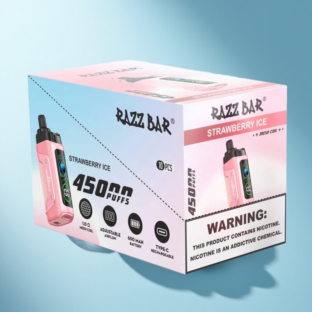 Razz Bar 45000 Puffs Strawberry Ice Mesh Disposable Vape