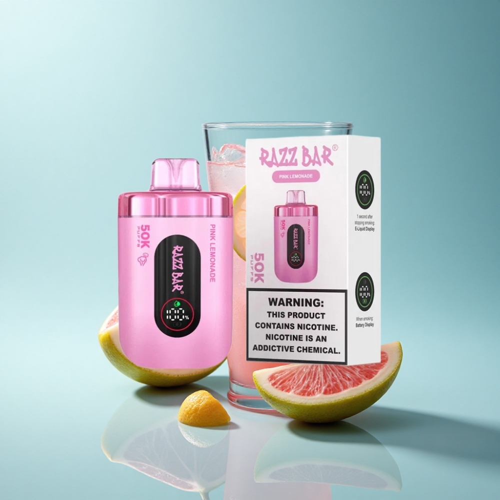 Razz Bar 50000 Puffs Pink Lemonade Disposable Vape 1.0 Ohm Mesh