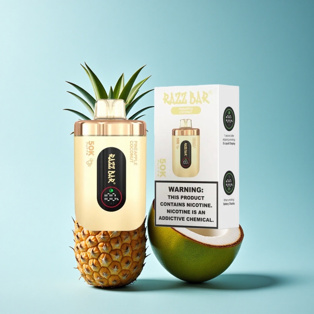 Razz Bar 50000 Puffs Rechargeable Pineapple Coconut Disposable Vape