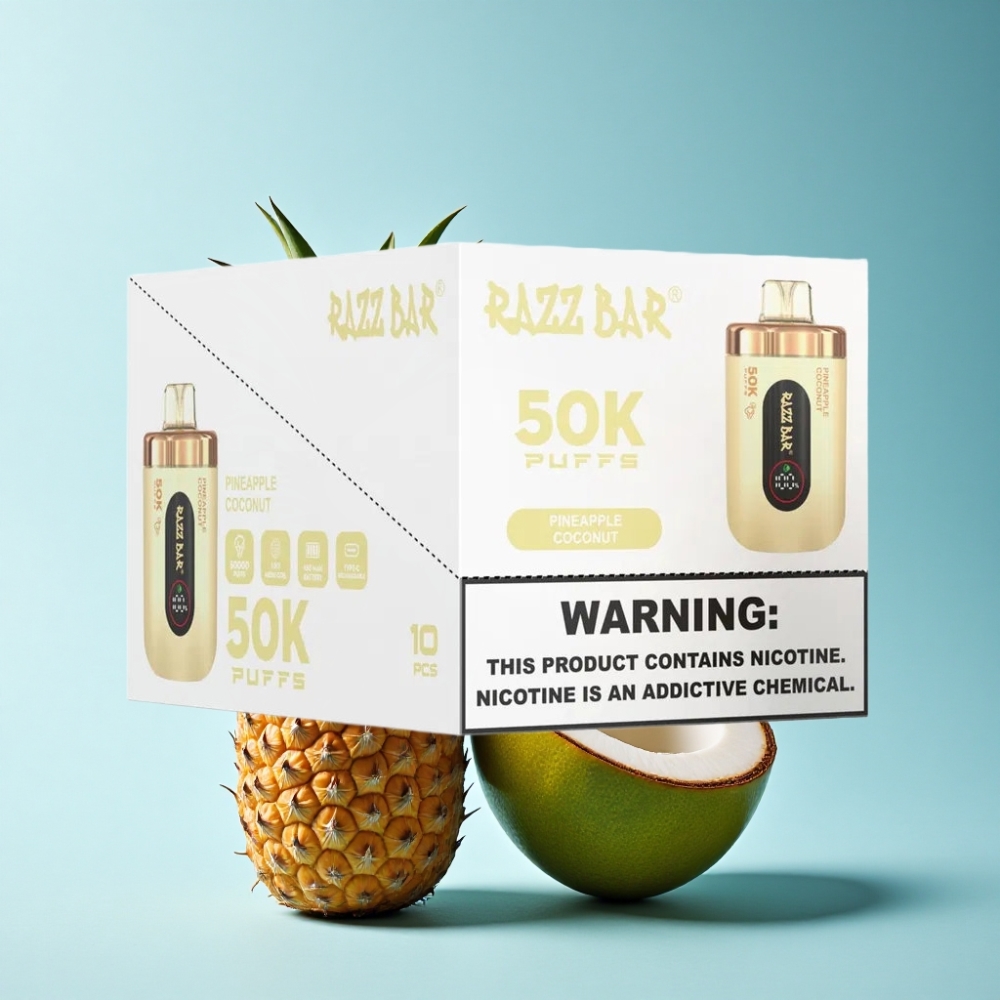 Razz Bar 50000 Puffs Rechargeable Pineapple Coconut Disposable Vape