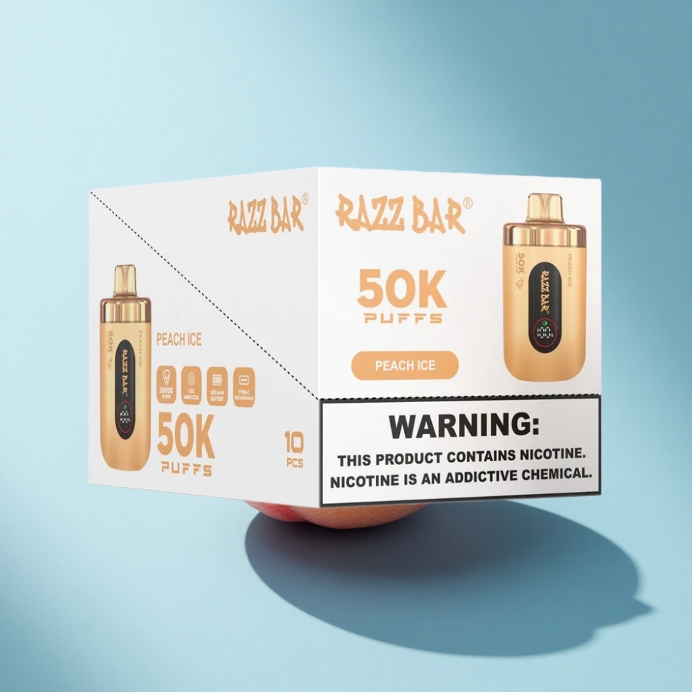 Razz Bar 50K Puffs Disposable Vape Peach Ice 1.0 Ohm Mesh 650mAh