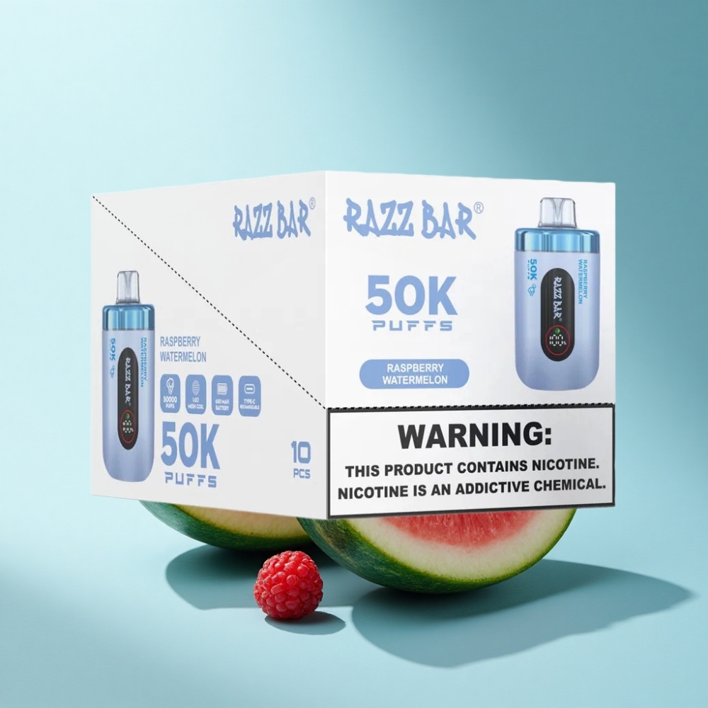 Razz Bar 50K Puffs Raspberry Watermelon Rechargeable Disposable Vape