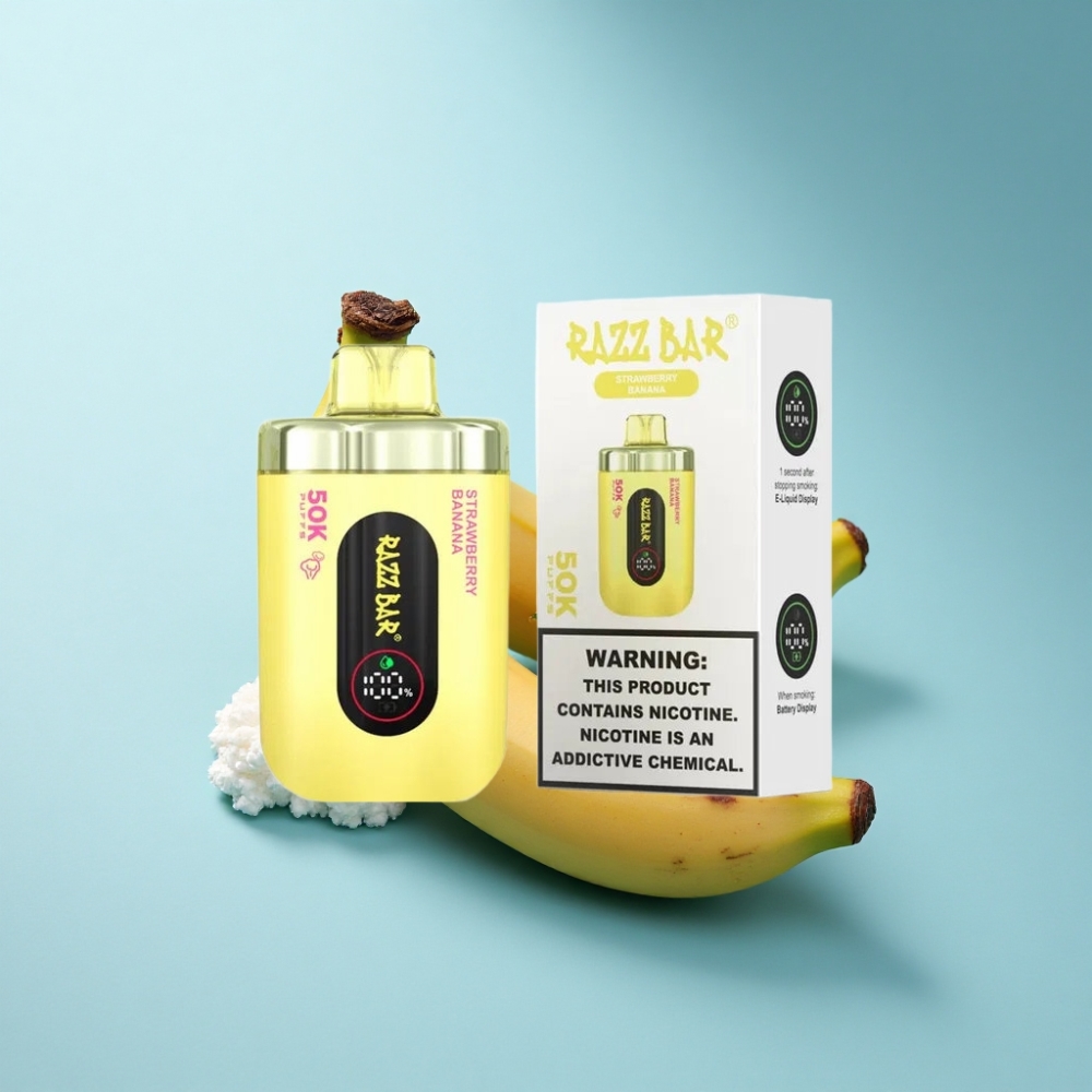 Razz Bar 50K Puffs Strawberry Banana Disposable Vape 650mAh Type-C