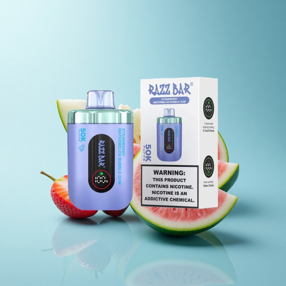 Razz Bar 50K Puffs Strawberry Watermelon Disposable Vape 650mAh Type-C