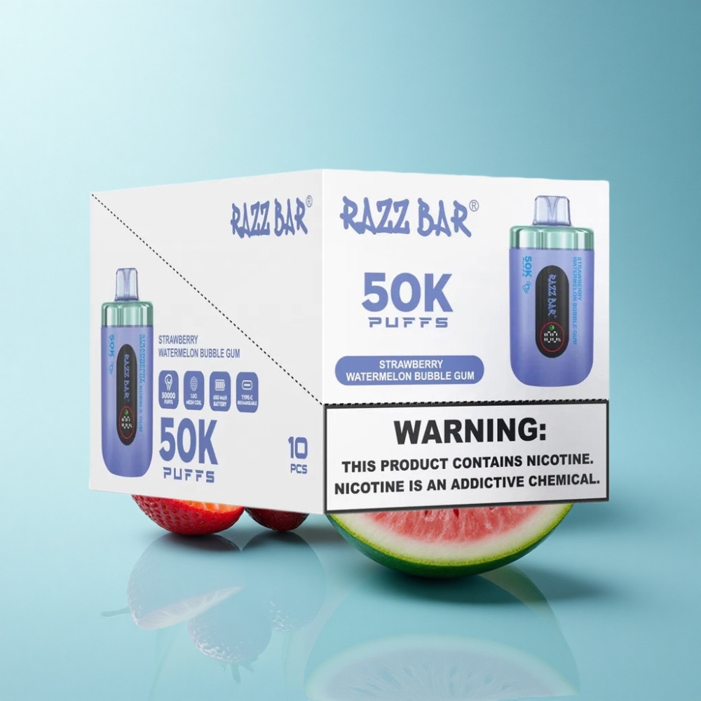 Razz Bar 50K Puffs Strawberry Watermelon Disposable Vape 650mAh Type-C