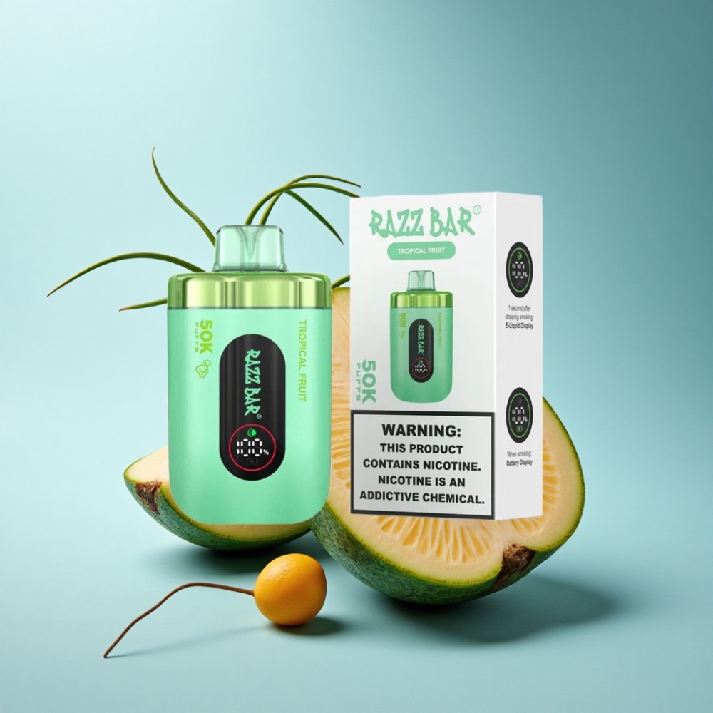 Razz Bar 50K Puffs Tropical Fruit Disposable Vape 650mAh Type-C Rechargeable