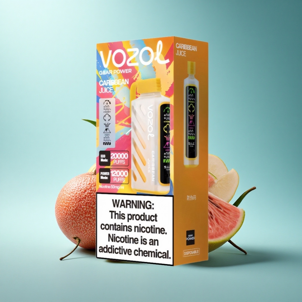 VOZOL Gear Power 20000 Puffs Caribbean Juice Dual Mesh 20mL Disposable Vape
