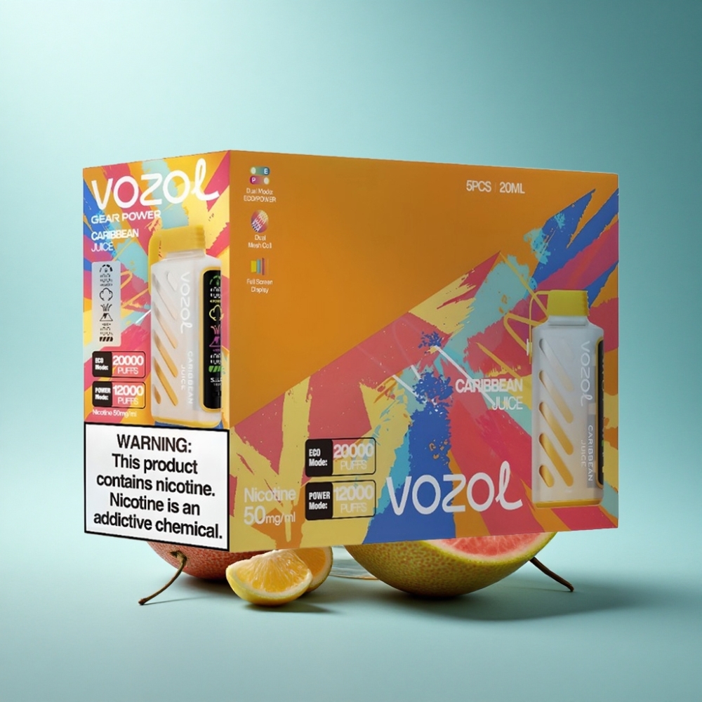 VOZOL Gear Power 20000 Puffs Caribbean Juice Dual Mesh 20mL Disposable Vape