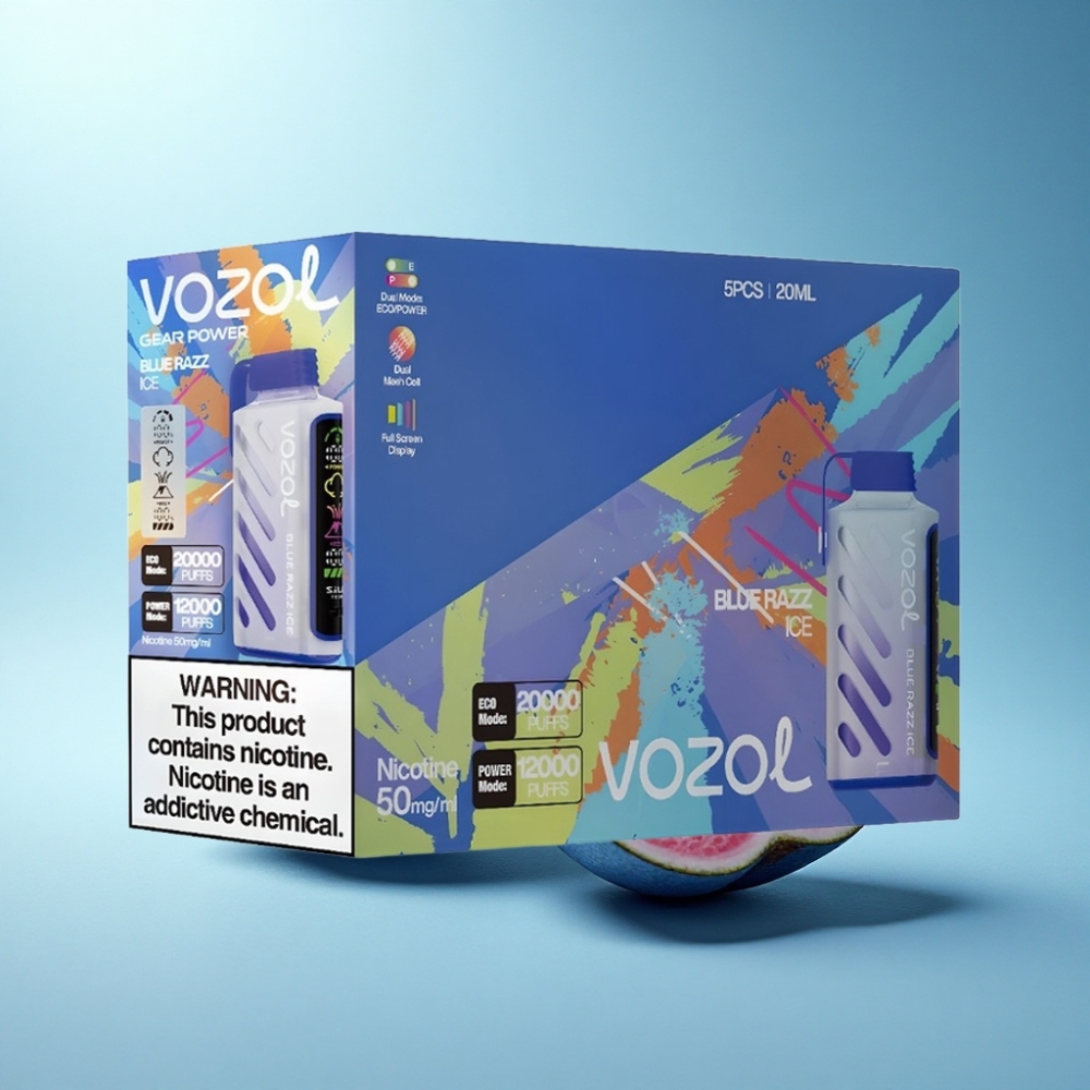VOZOL Gear Power 20000 Puffs Dual Mesh Blue Razz Ice Disposable Vape