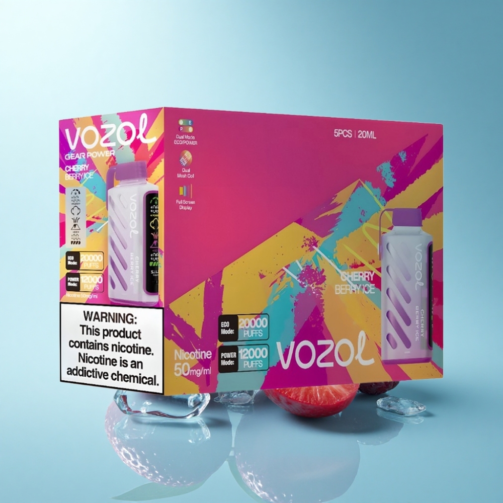 VOZOL Gear Power 20000 Puffs Dual Mesh Cherry Berry Ice Disposable Vape