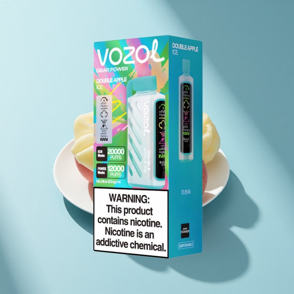 VOZOL Gear Power 20000 Puffs Dual Mesh Coil Double Apple Ice Disposable Vape
