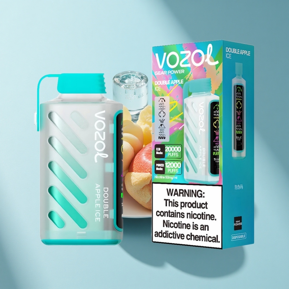 VOZOL Gear Power 20000 Puffs Dual Mesh Coil Double Apple Ice Disposable Vape