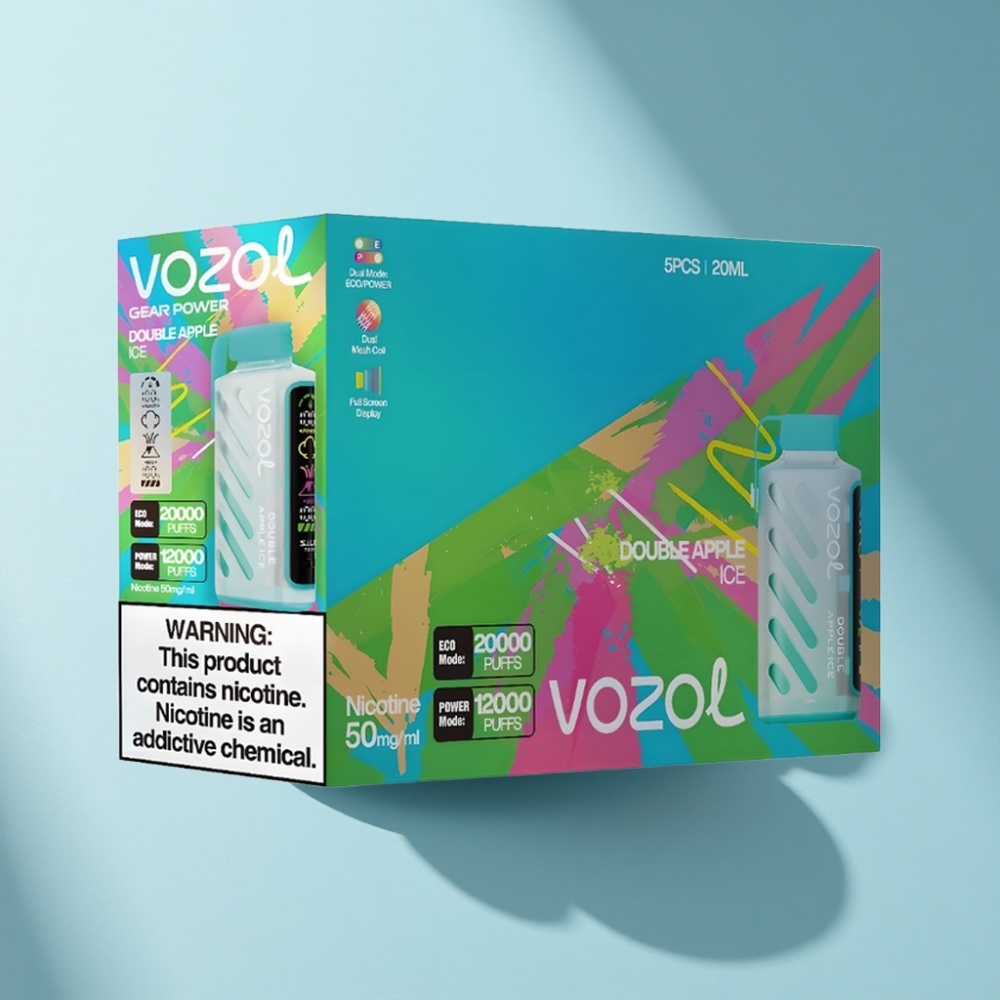 VOZOL Gear Power 20000 Puffs Dual Mesh Coil Double Apple Ice Disposable Vape