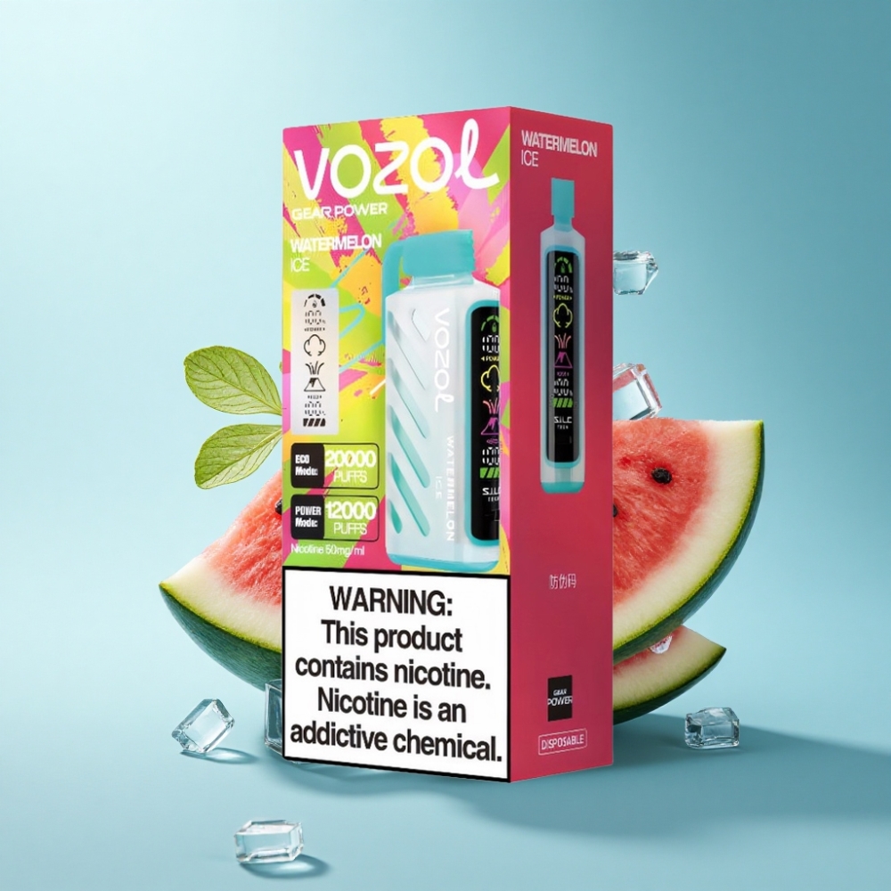 VOZOL Gear Power 20000 Puffs Dual Mesh Coil Watermelon Ice Disposable Vape