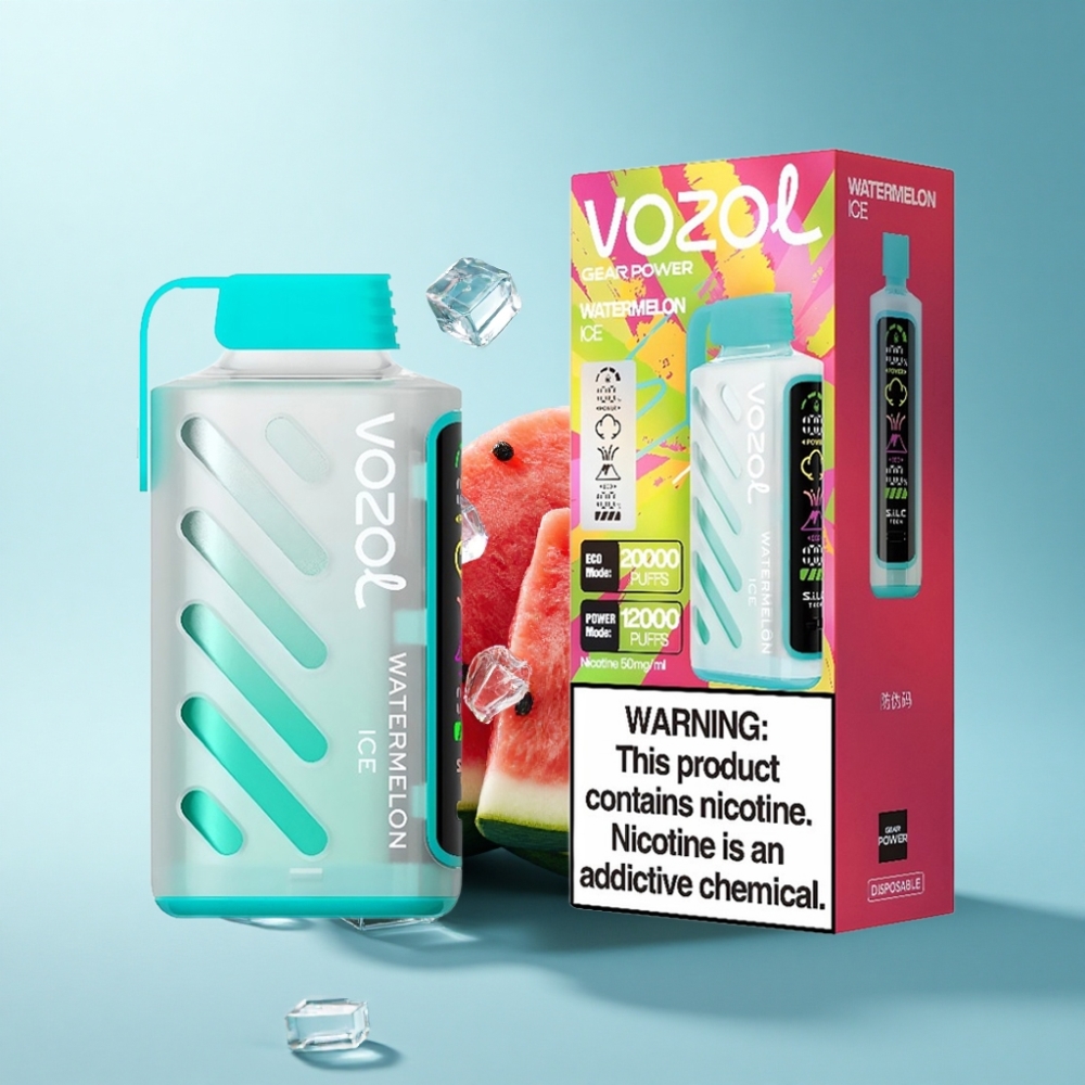 VOZOL Gear Power 20000 Puffs Dual Mesh Coil Watermelon Ice Disposable Vape