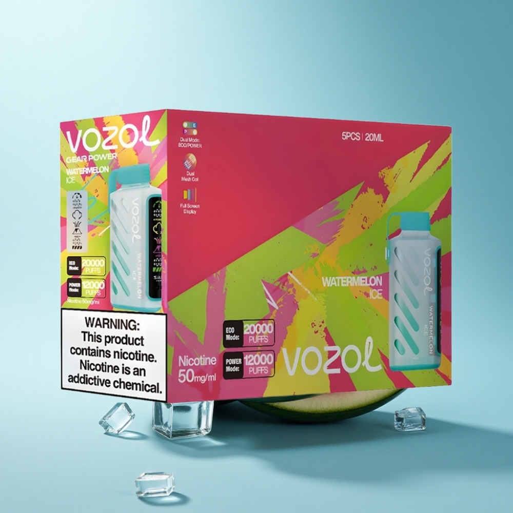 VOZOL Gear Power 20000 Puffs Dual Mesh Coil Watermelon Ice Disposable Vape