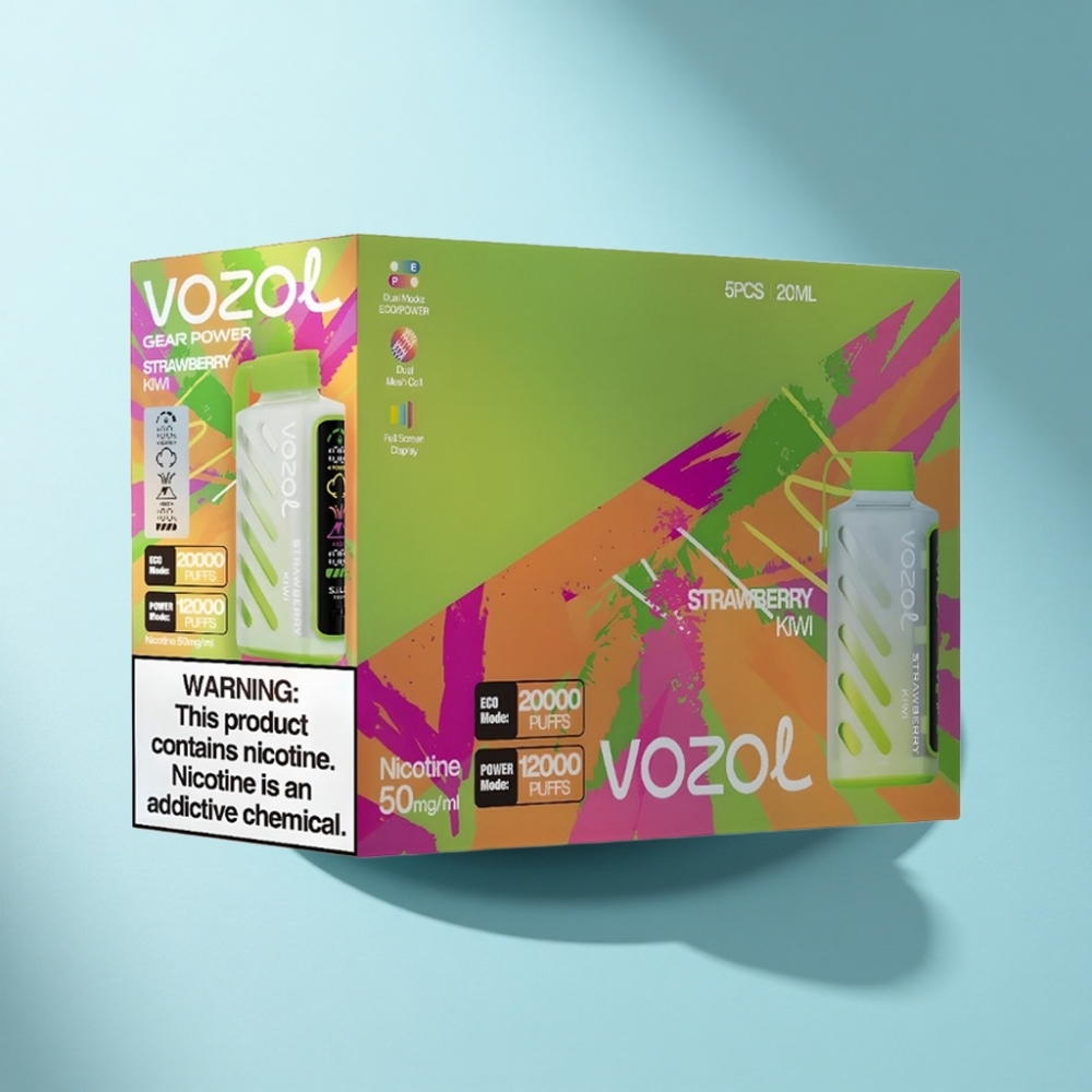 VOZOL Gear Power 20000 Puffs S.i.L.C. Tech Dual Mesh Coil Strawberry Kiwi