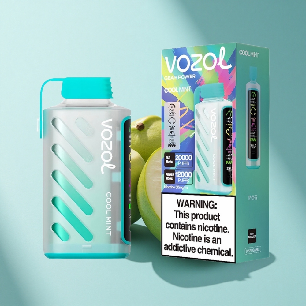 VOZOL Gear Power 20000 Puffs S.i.L.C. Tech Dual Mesh Cool Mint Disposable Vape