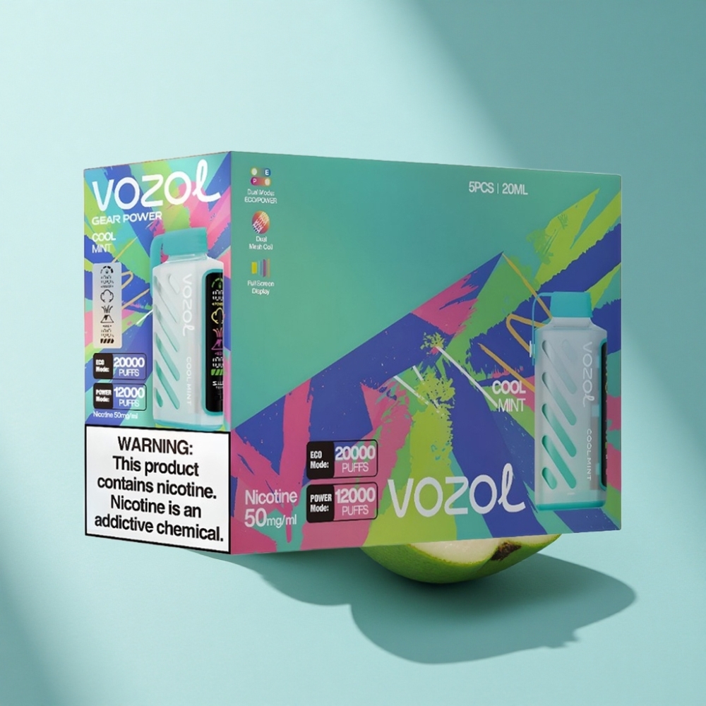 VOZOL Gear Power 20000 Puffs S.i.L.C. Tech Dual Mesh Cool Mint Disposable Vape