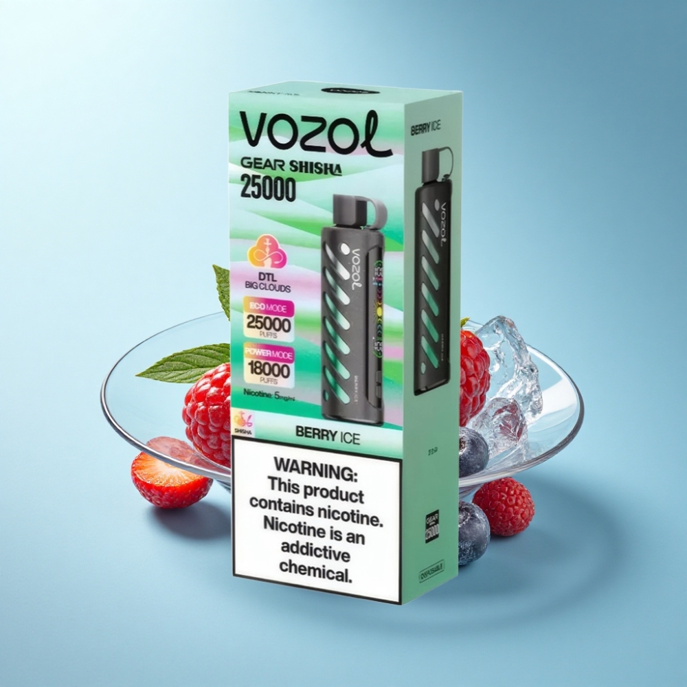 VOZOL Gear Shisha 25000 Puffs Berry Ice Disposable Vape with S.i.L.C Tech & Dual Mesh