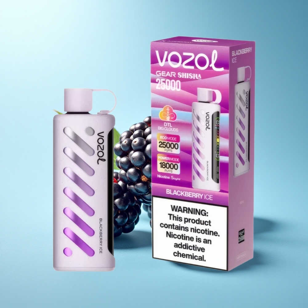 VOZOL Gear Shisha 25000 Puffs Disposable Vape Blackberry Ice Dual Mesh 1000mAh