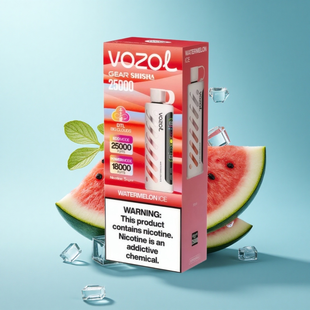 VOZOL Gear Shisha 25000 Puffs Disposable Vape Dual Mesh Watermelon Ice 5mg