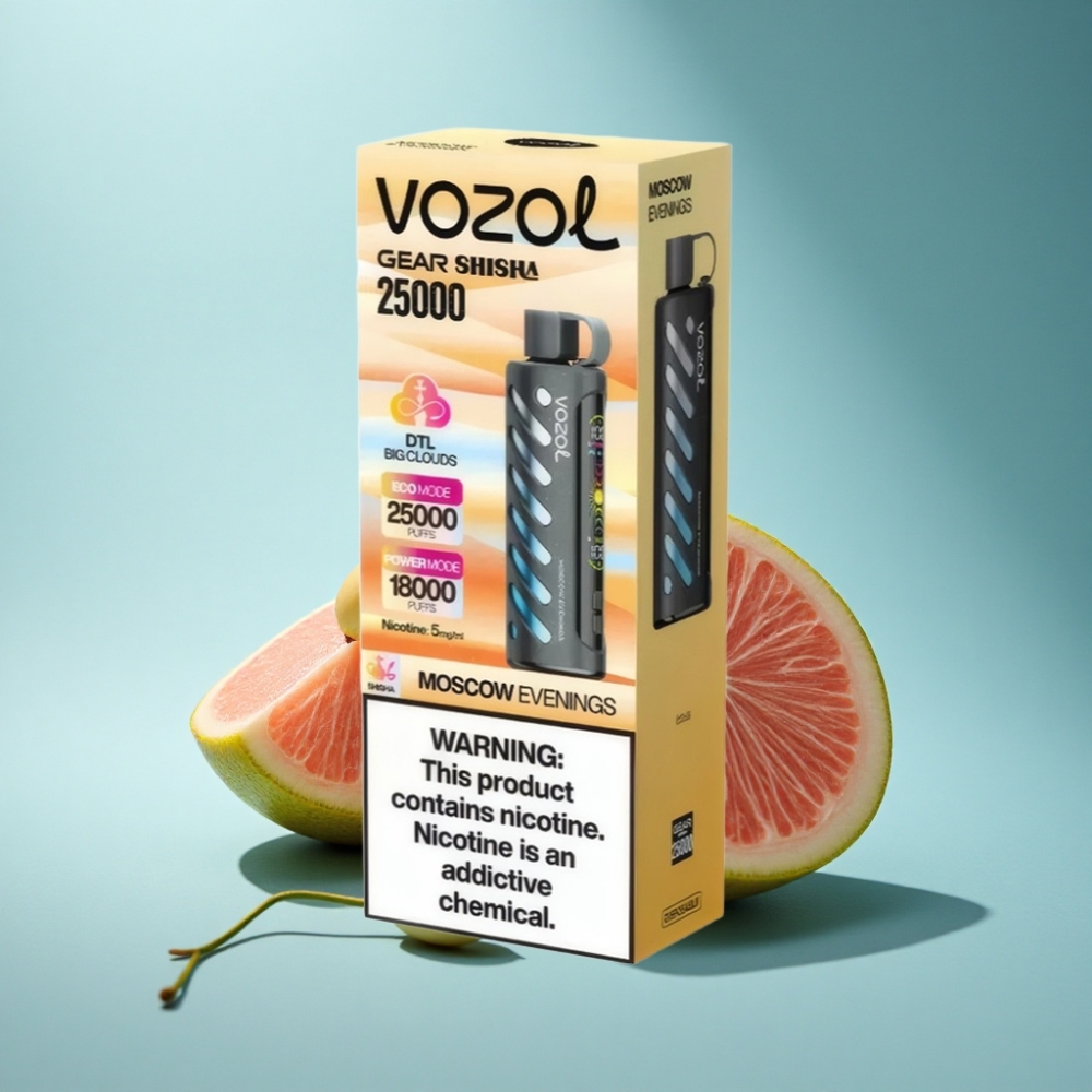 VOZOL Gear Shisha 25000 Puffs Disposable Vape - Moscow Evenings, Dual Mesh, 5mg Nicotine