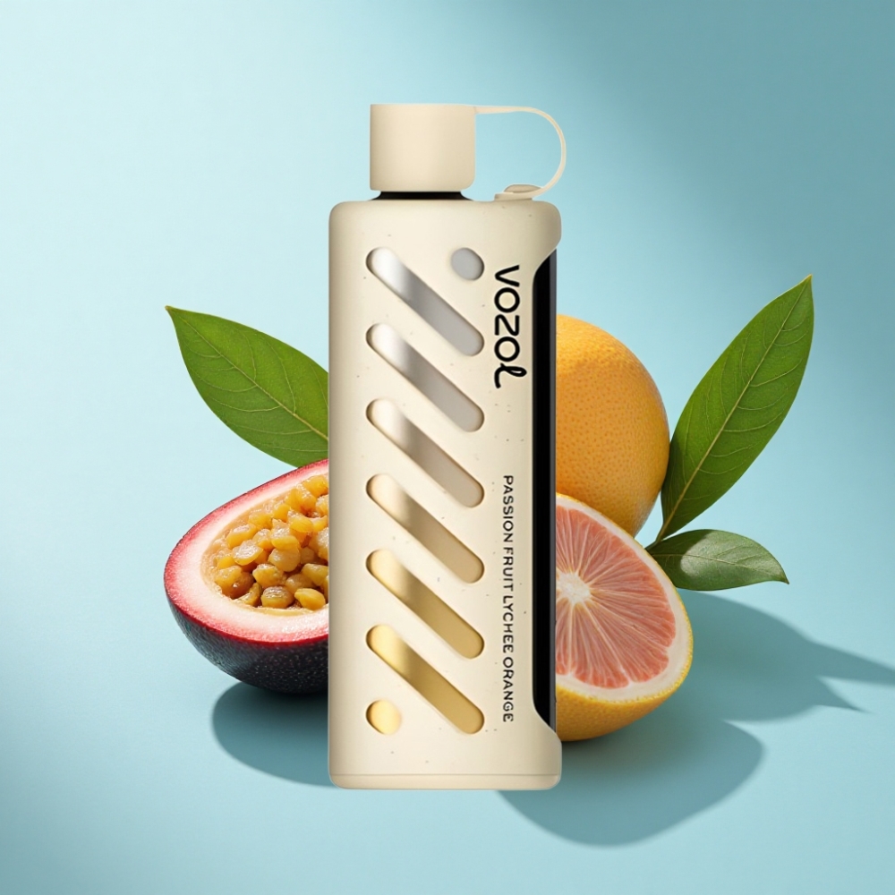 VOZOL Gear Shisha 25000 Puffs Disposable Vape - Passion Fruit Lychee Orange, Dual Mesh, 1000mAh
