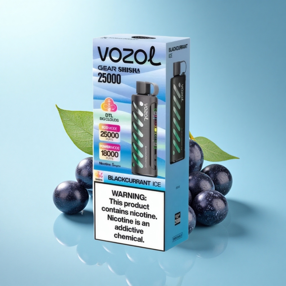 VOZOL Gear Shisha 25000 Puffs Dual Mesh Blackcurrant Ice Disposable Vape