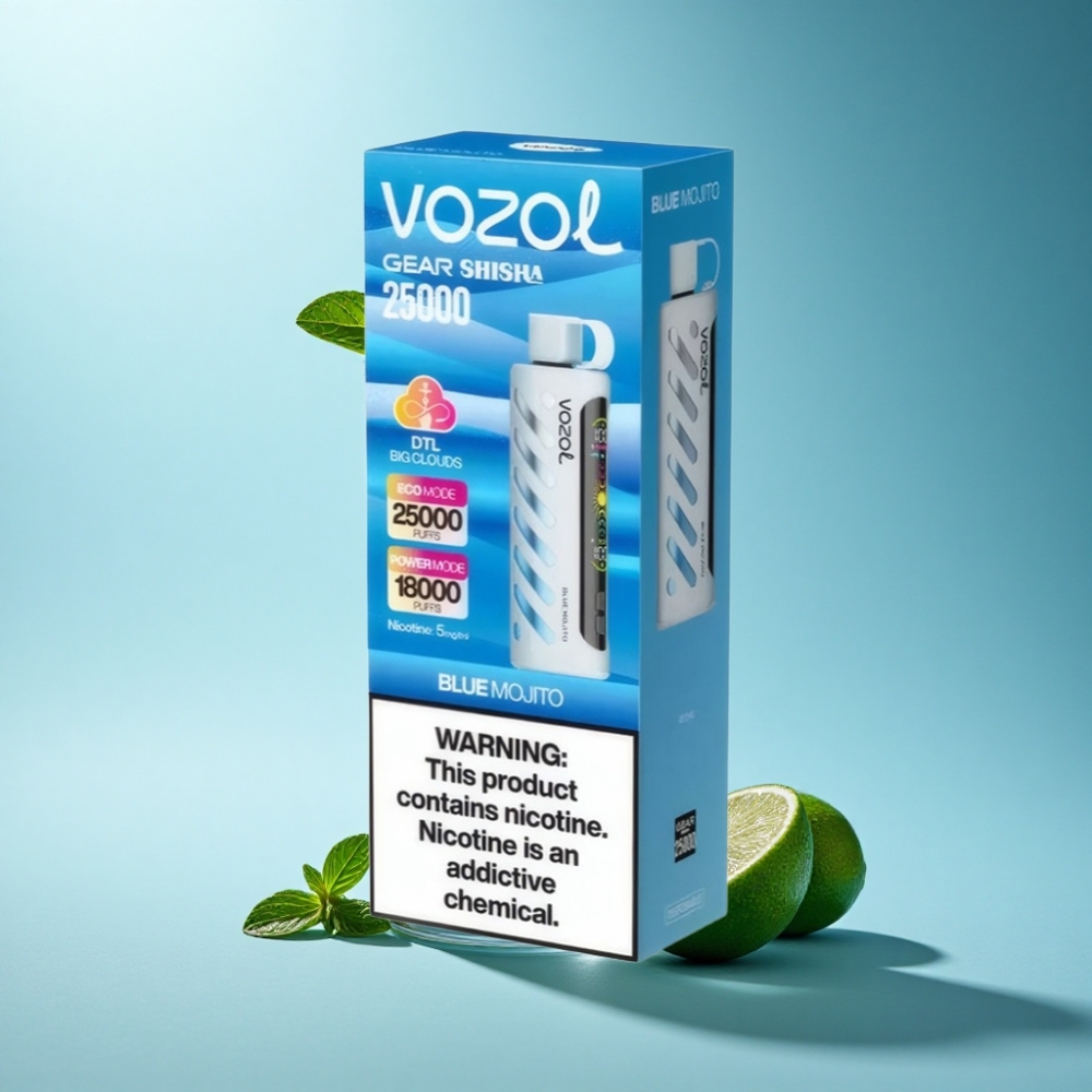 VOZOL Gear Shisha 25000 Puffs Dual Mesh Blue Mojito Disposable Vape