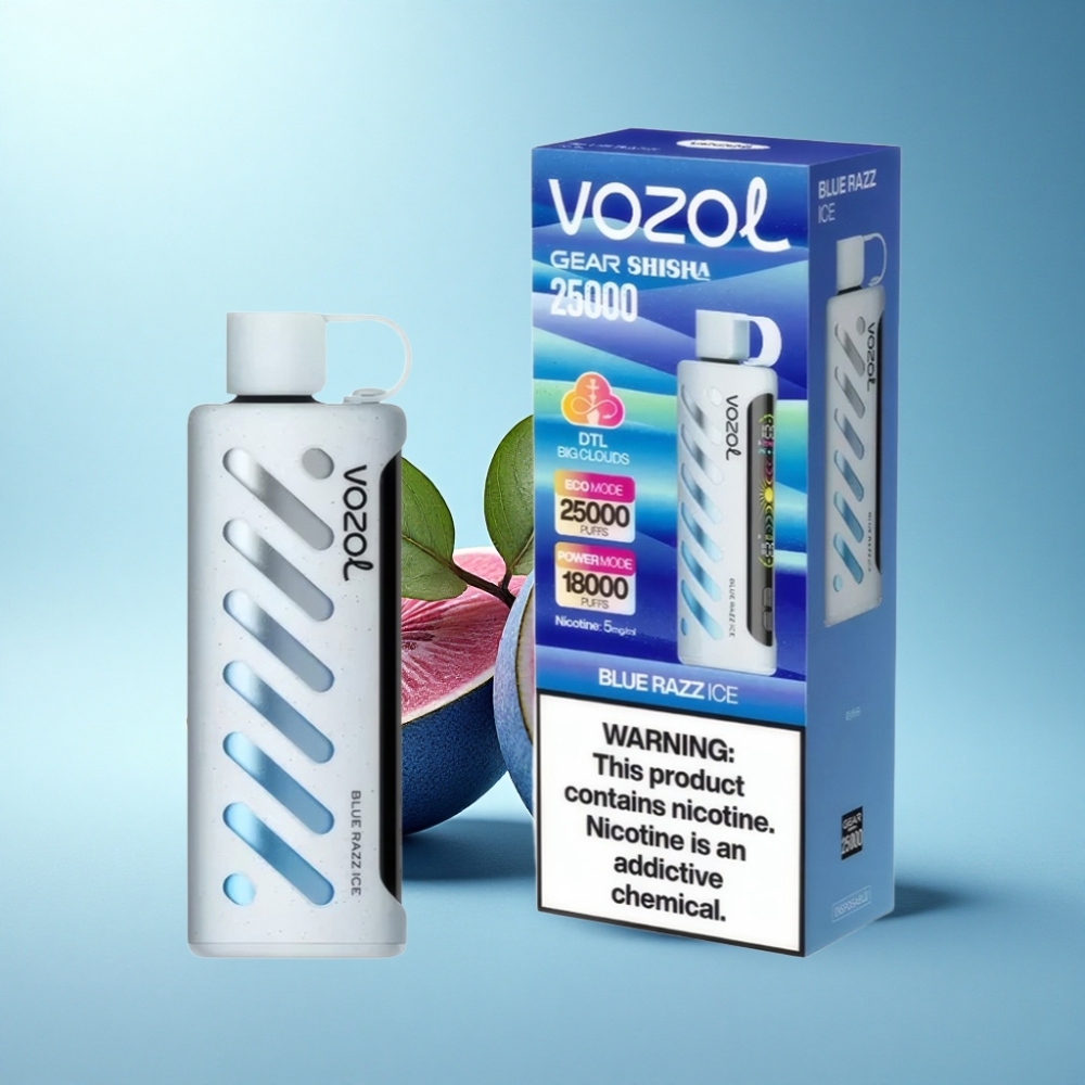 VOZOL Gear Shisha 25000 Puffs Dual Mesh Blue Razz Ice Disposable Vape