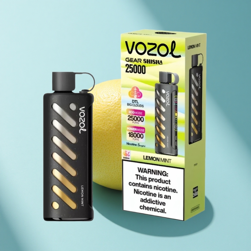 VOZOL Gear Shisha 25000 Puffs Dual Mesh Lemon Mint Disposable Vape