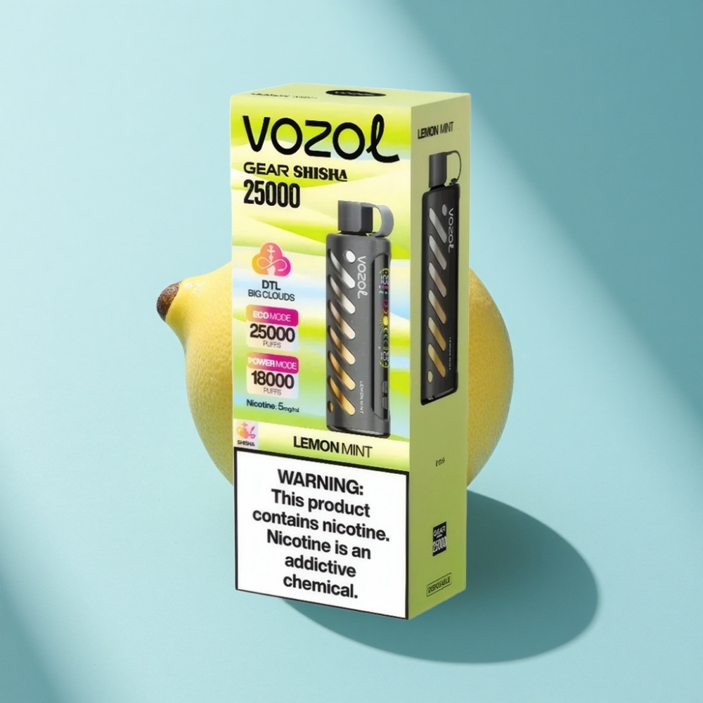 VOZOL Gear Shisha 25000 Puffs Dual Mesh Lemon Mint Disposable Vape