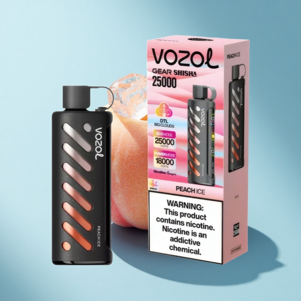 VOZOL Gear Shisha 25000 Puffs Dual Mesh Peach Ice Disposable Vape