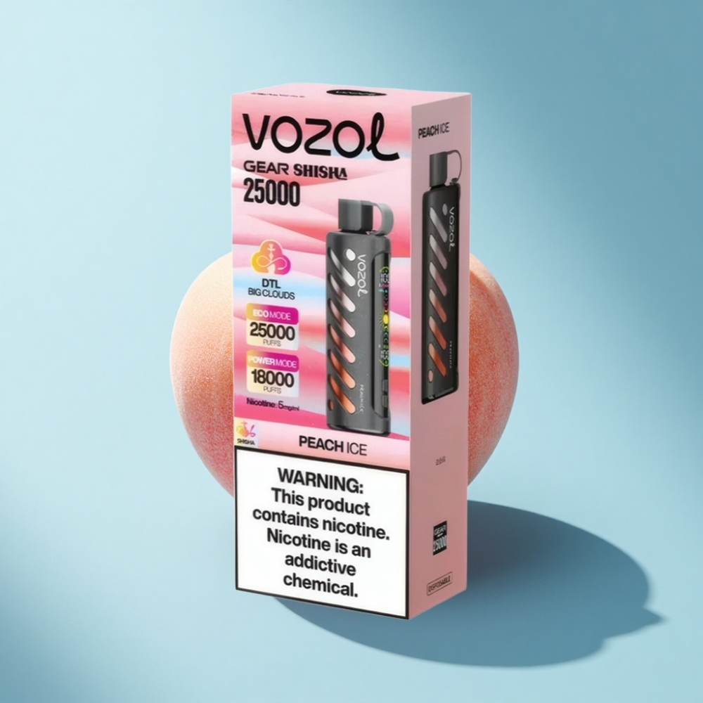 VOZOL Gear Shisha 25000 Puffs Dual Mesh Peach Ice Disposable Vape