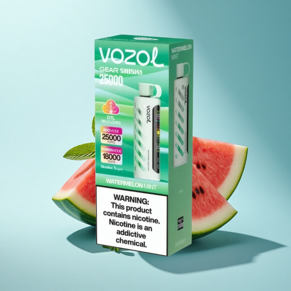 VOZOL Gear Shisha 25000 Puffs Dual Mesh Watermelon Mint Disposable Vape