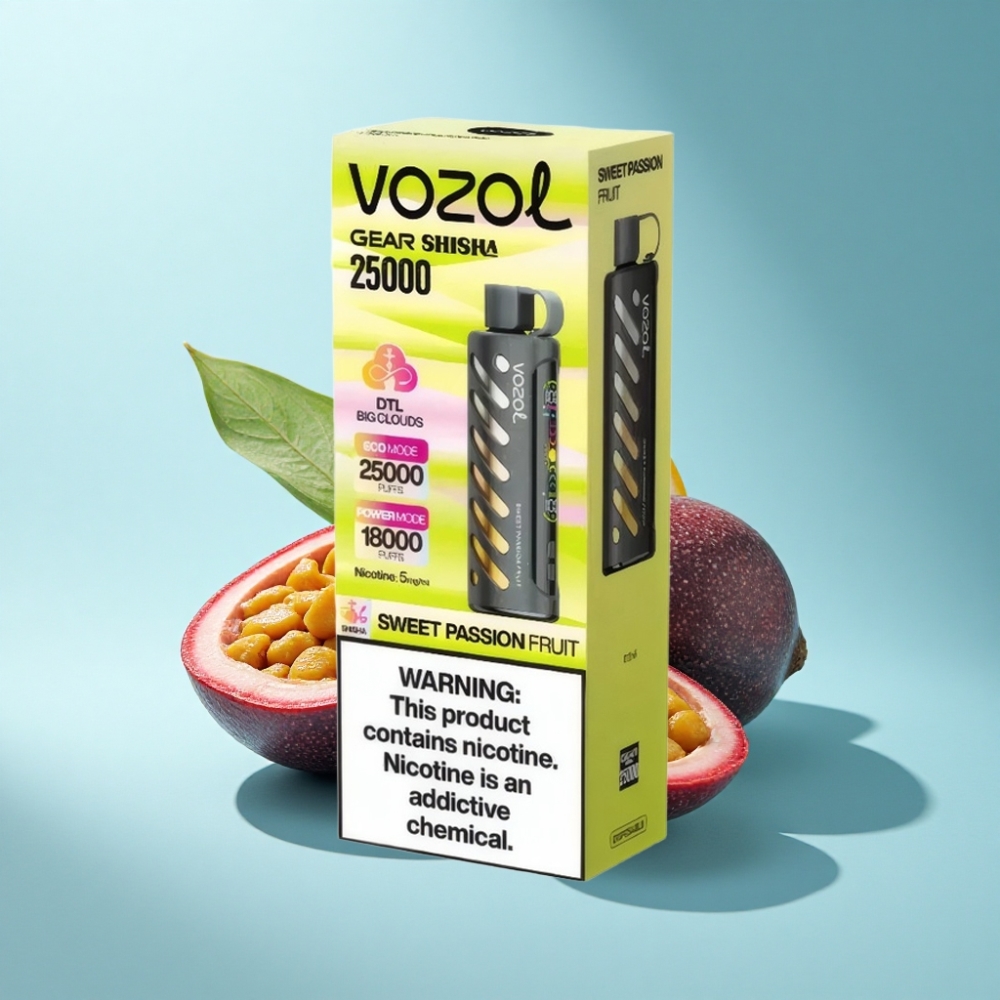 VOZOL Gear Shisha 25000 Puffs Sweet Passion Fruit Dual Mesh 1000mAh