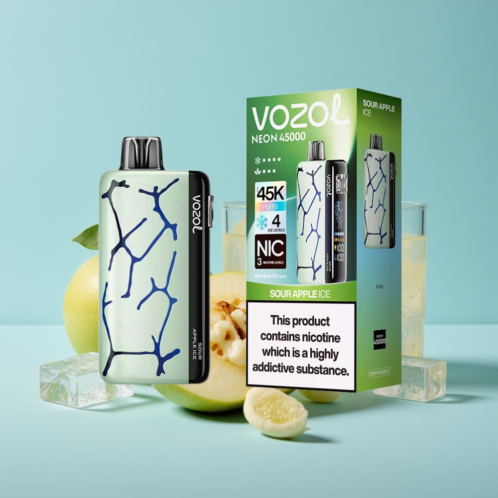 Vozol Neon 45K 45000 Puffs Adjustable Airflow Ice Sour Apple Disposable Vape