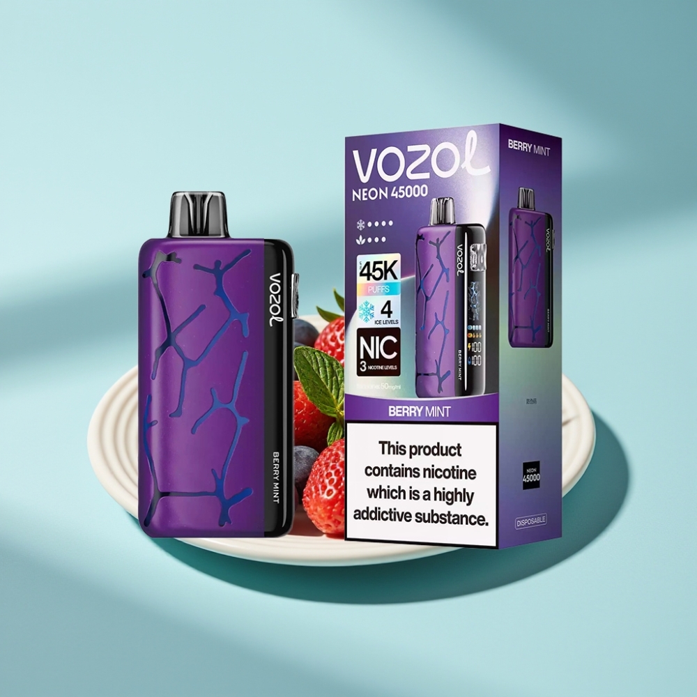 Vozol Neon 45K 45000 Puffs Adjustable Ice Airflow Disposable Vape Berry Mint