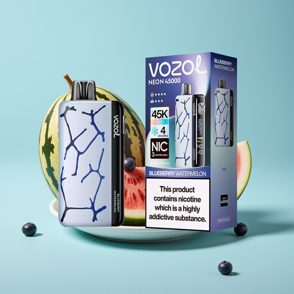 Vozol Neon 45K 45000 Puffs Adjustable Ice & Airflow Disposable Vape Blueberry Watermelon