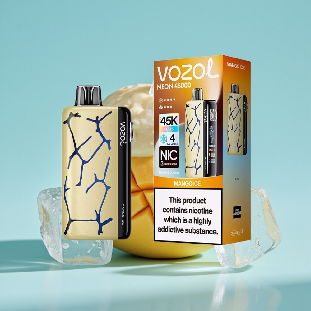 Vozol Neon 45K 45000 Puffs Adjustable Ice Airflow Disposable Vape Mango Ice