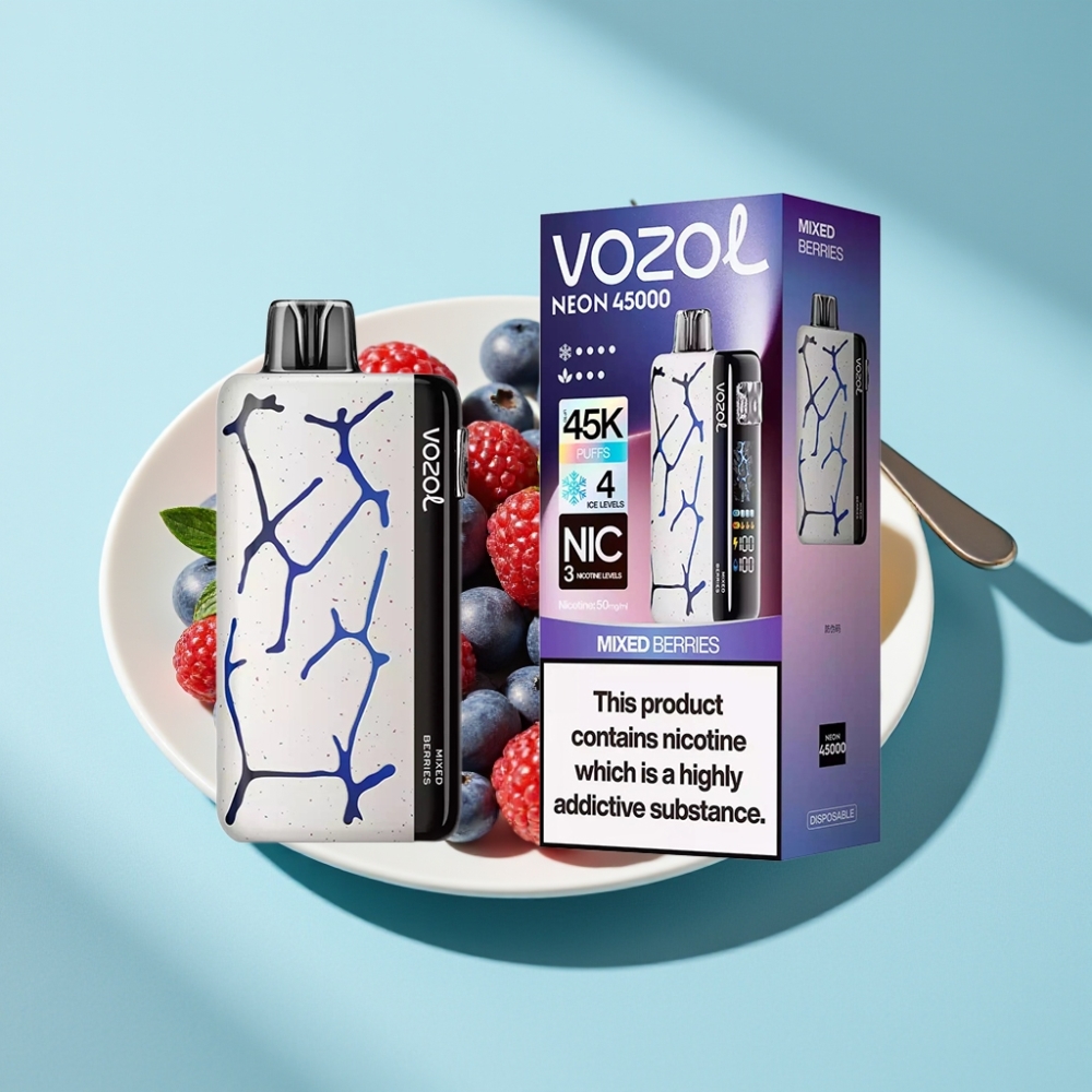 Vozol Neon 45K 45000 Puffs Adjustable Ice Airflow Disposable Vape Mixed Berries
