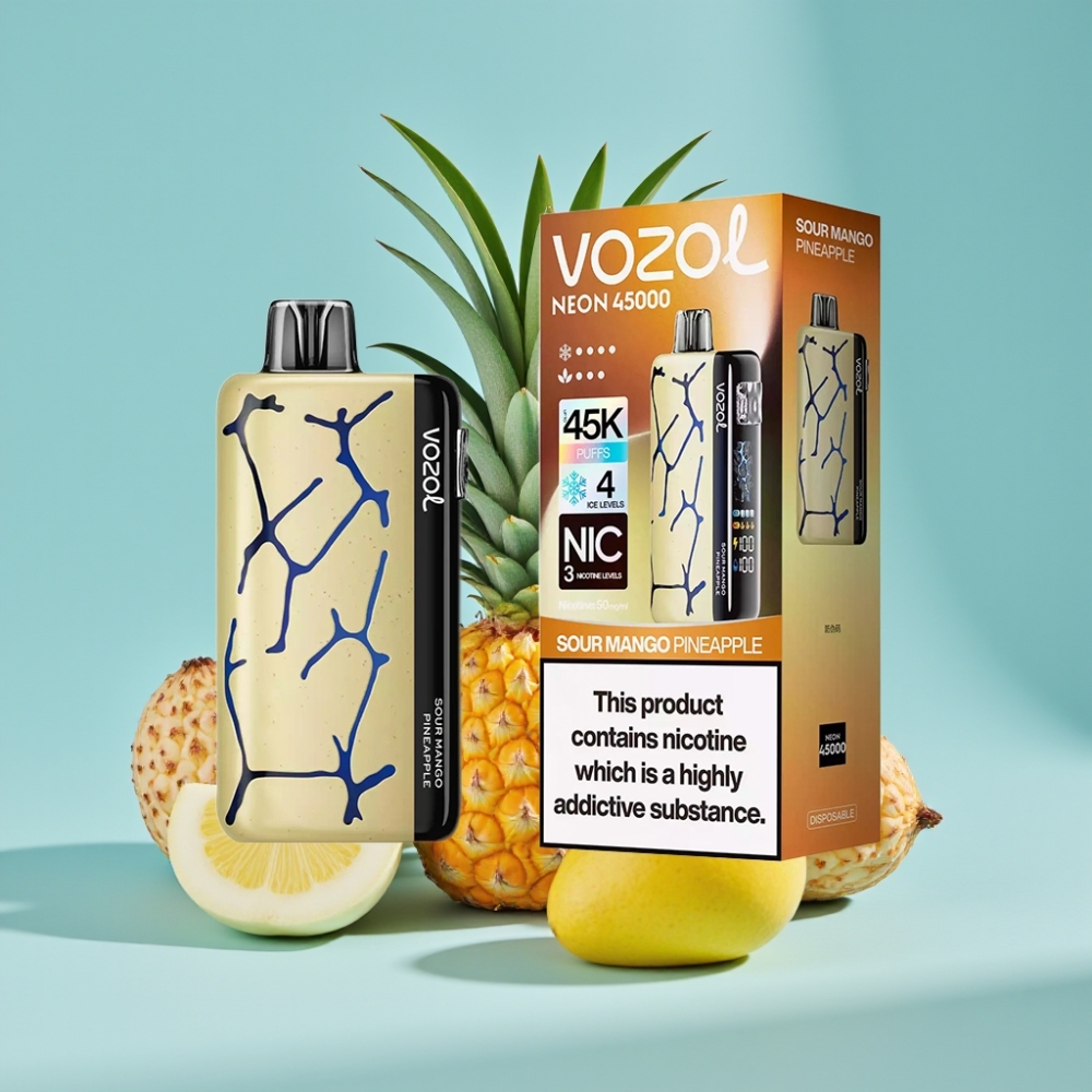 Vozol Neon 45K 45000 Puffs Adjustable Ice & Airflow Disposable Vape Sour Mango Pineapple
