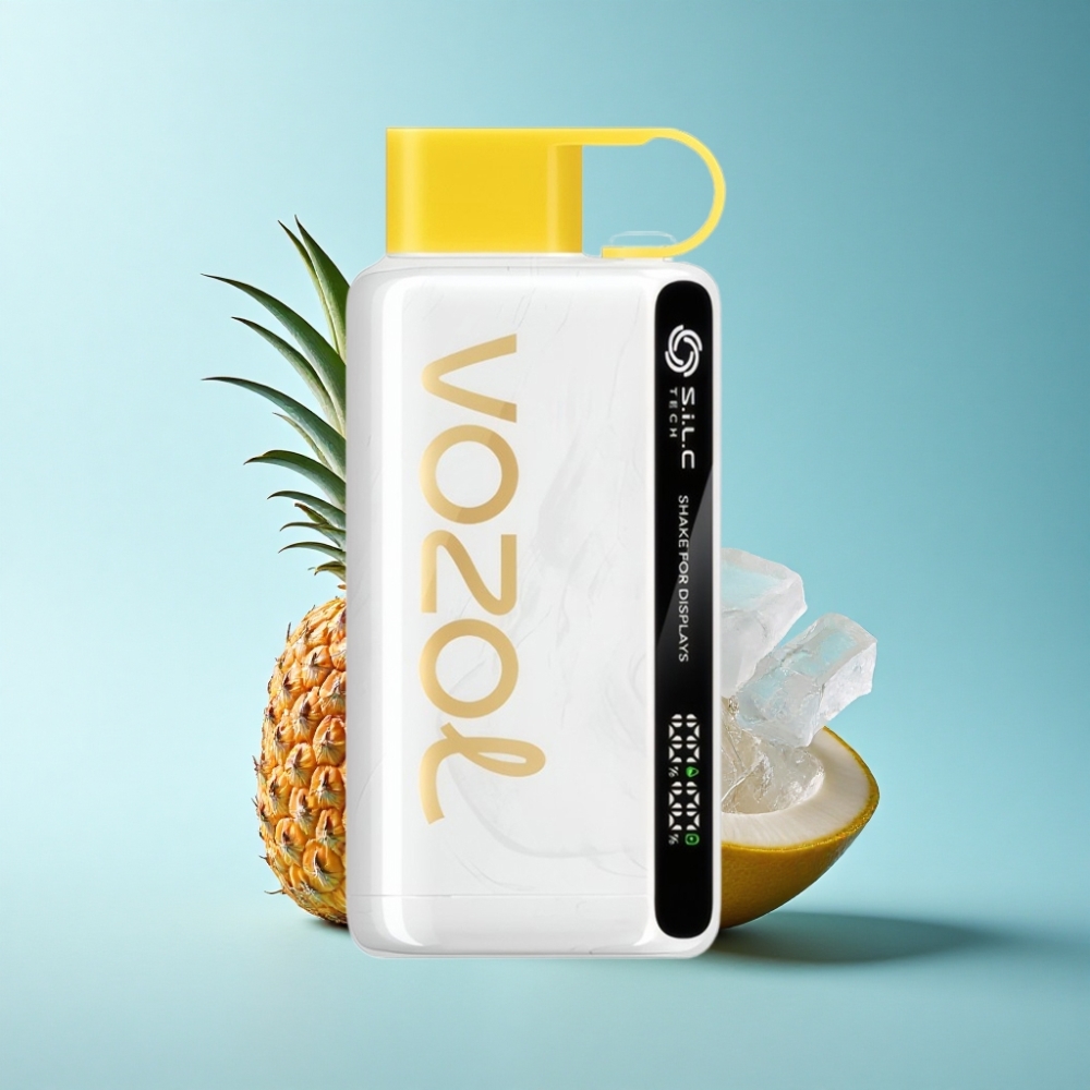 VOZOL STAR 9000/12000 Disposable Vape Pineapple Coconut Ice with S.i.L.C TECH & Shake Display
