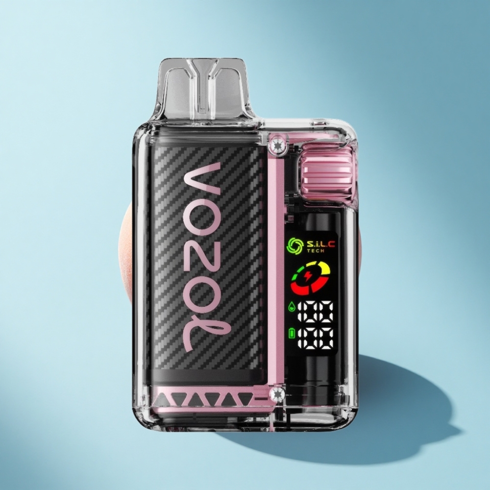 VOZOL Vista 20000 Puffs Peach Ice Disposable Vape with OLED Screen & Dual Mesh Coil